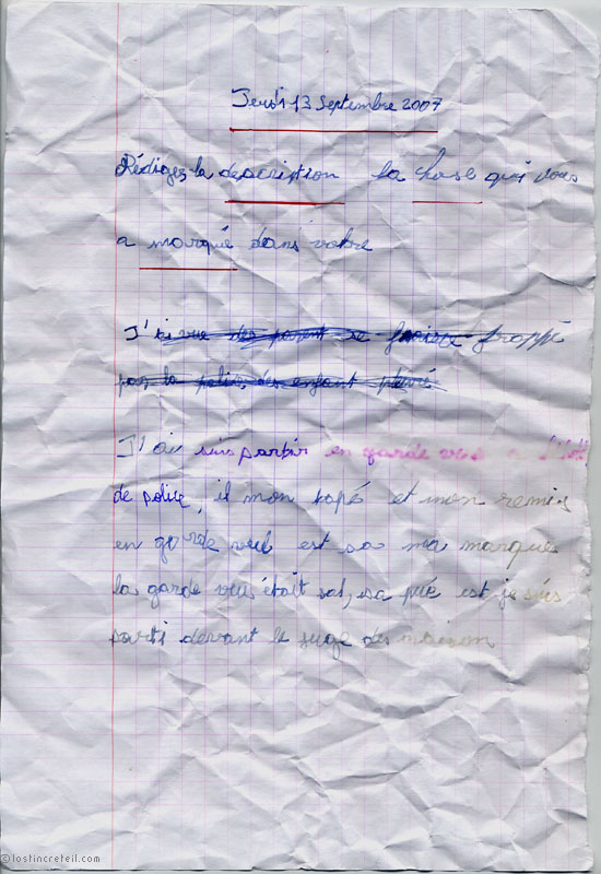 French composition, found in Cergy