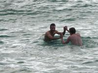 Struggling in water