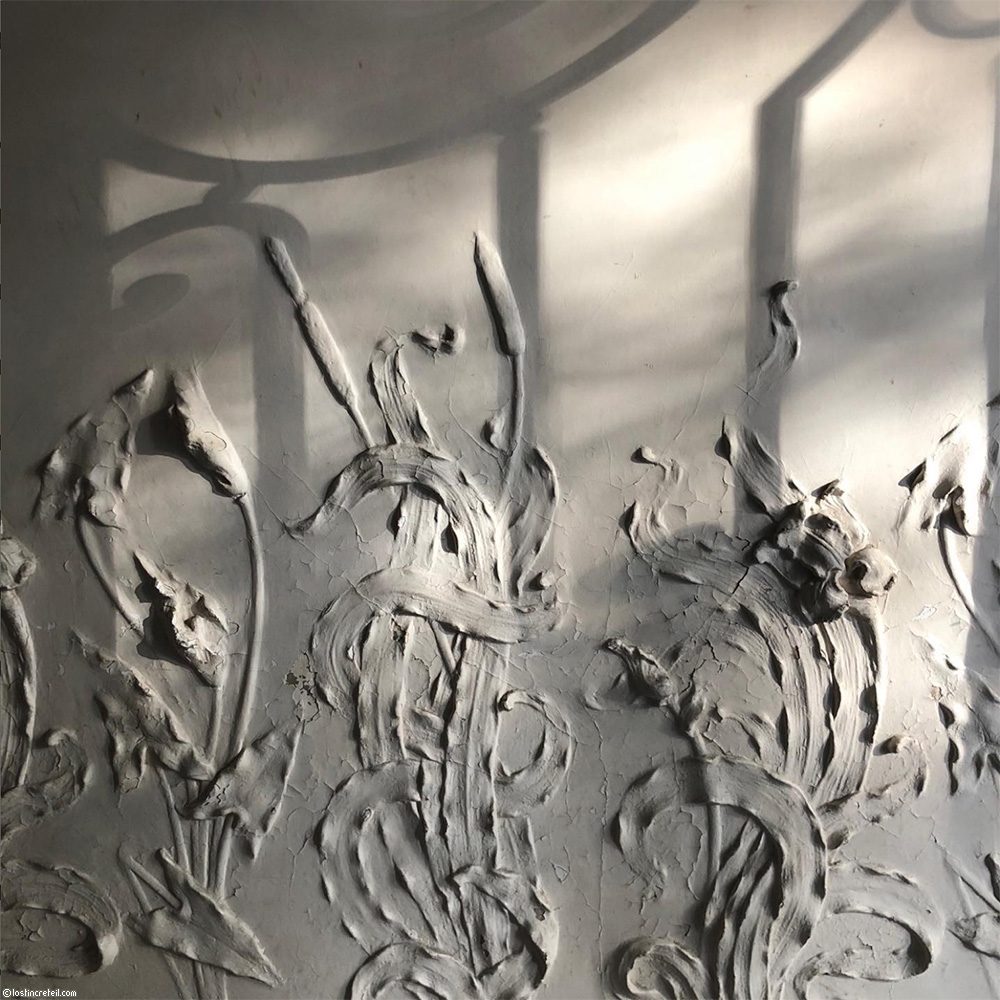Stucco decor in a building lobby, Paris 14
