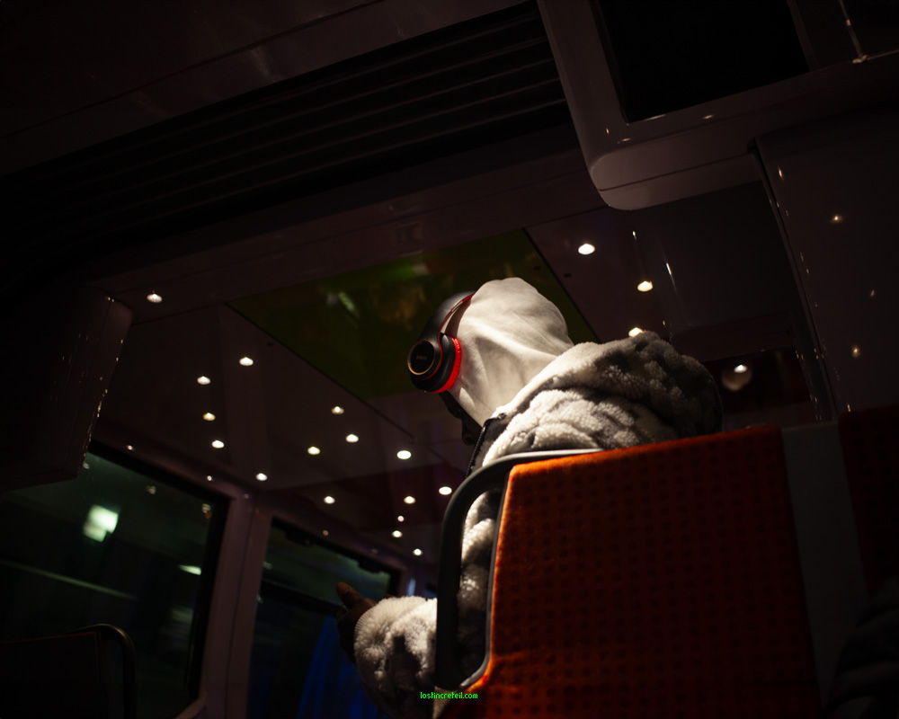 New Year's Eve in a RER train from Paris to a northern suburb
