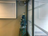 Christmas decorations in a public housing building, Paris 13
