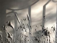 Stucco decor in a building lobby, Paris 14